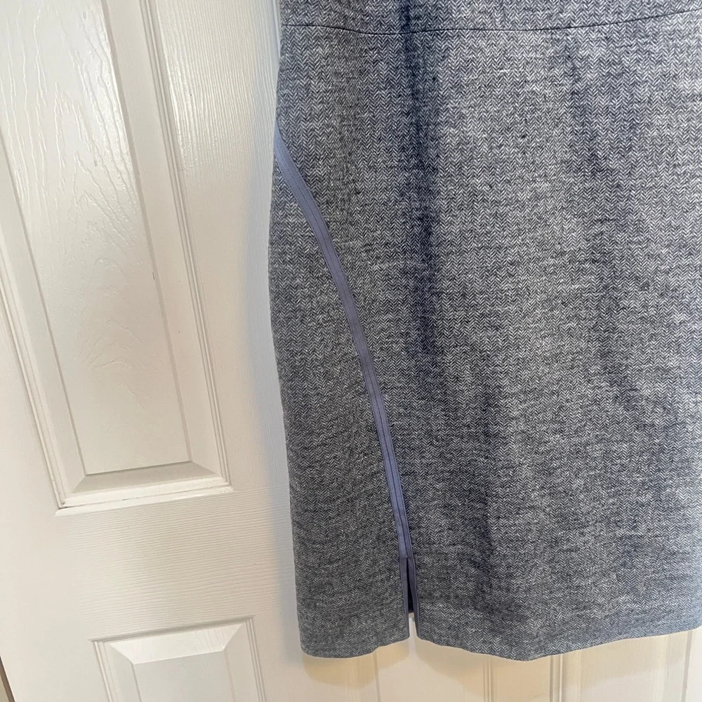 J. Crew Herringbone Knee Length Dress Gray sz 16T Wool blend Workwear business‎